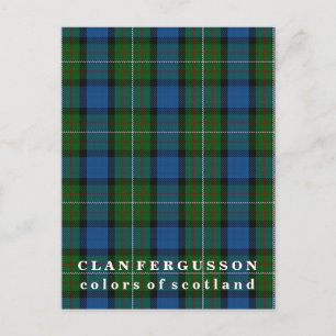 Colors of Scotland Clan Fergusson Tartan Postcard