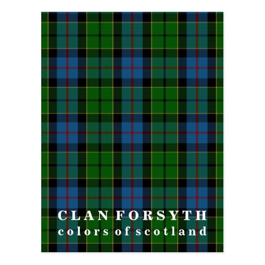 Colors of Scotland Clan Forsyth Tartan Postcard | Zazzle.com