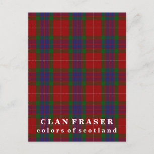 Colors of Scotland Clan Fraser Tartan Postcard