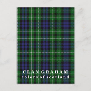 Colors of Scotland Clan Graham Tartan Postcard