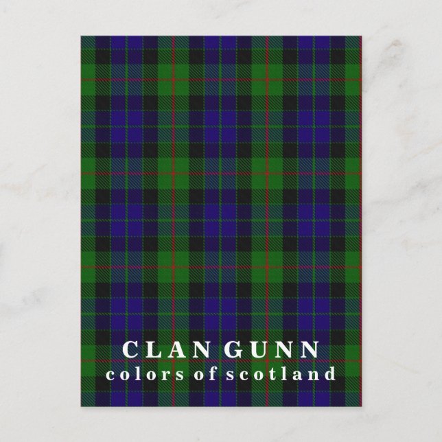 Colors of Scotland Clan Gunn Tartan Postcard (Front)