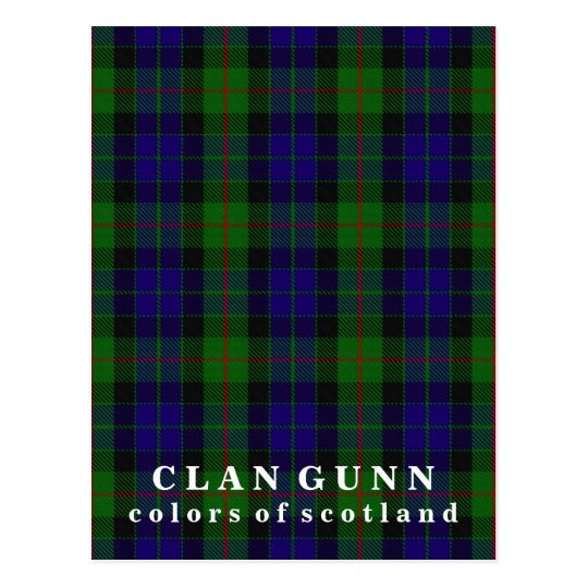 Colors of Scotland Clan Gunn Tartan Postcard | Zazzle.com
