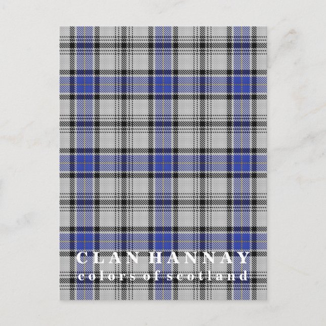Colors of Scotland Clan Hannay Tartan Postcard (Front)