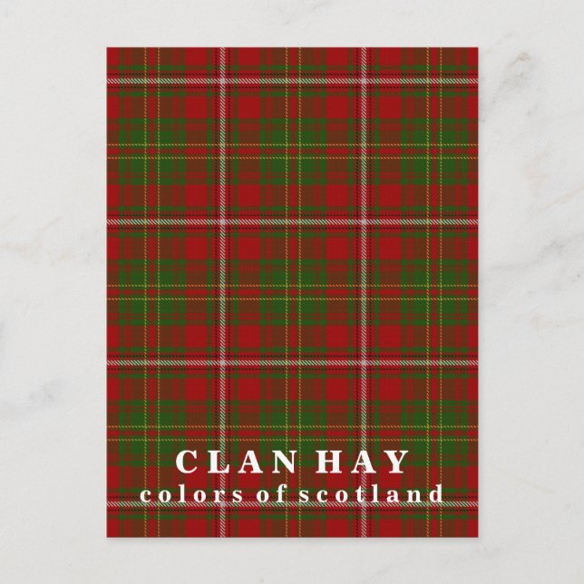 Colors of Scotland Clan Hay Tartan Postcard (Front)