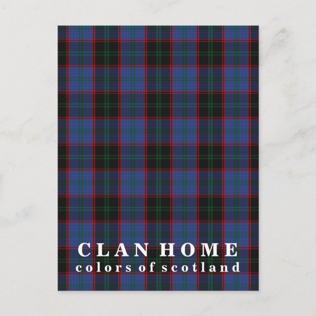 Colors of Scotland Clan Home Tartan Postcard (Front)