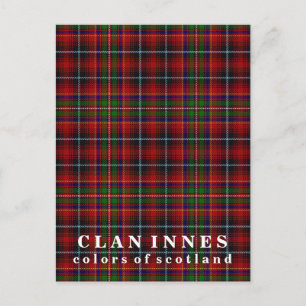 Colors of Scotland Clan Innes Tartan Postcard