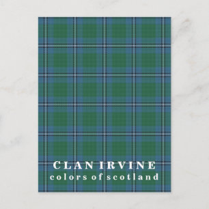Colors of Scotland Clan Irvine Tartan Postcard
