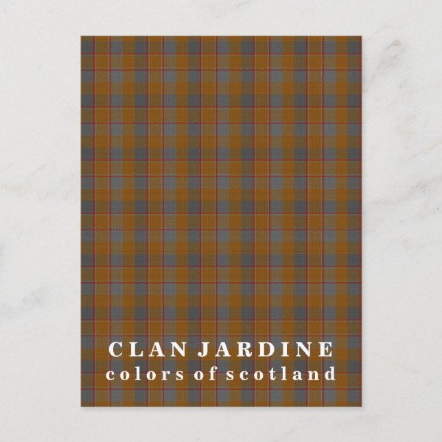 Colors of Scotland Clan Jardine Tartan Postcard (Front)