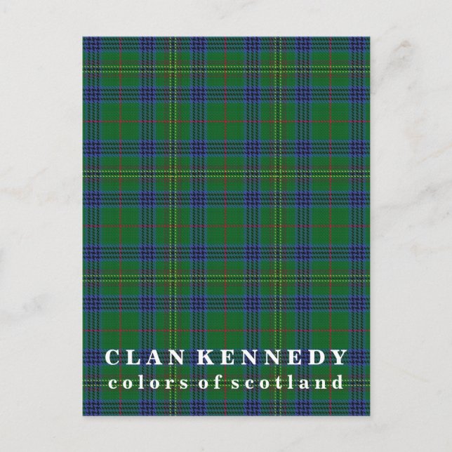 Colors of Scotland Clan Kennedy Tartan Postcard (Front)