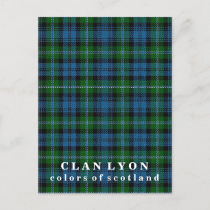 Colors of Scotland Clan Lyon Tartan Postcard