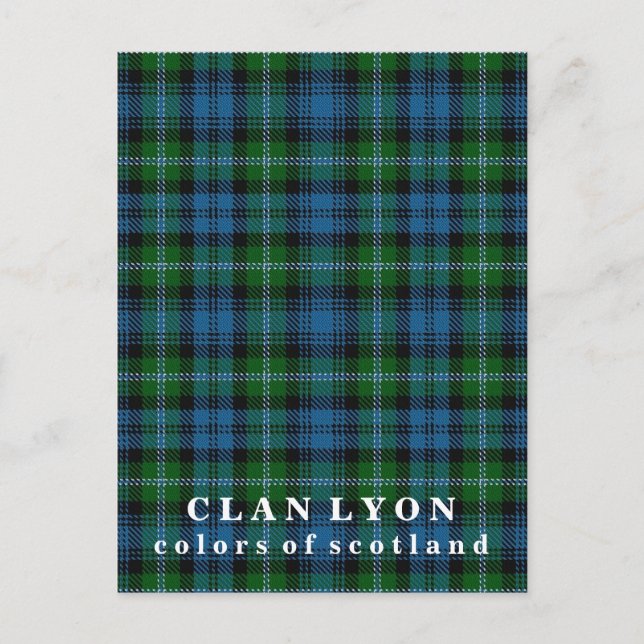 Colors of Scotland Clan Lyon Tartan Postcard (Front)