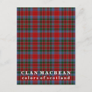 Colors of Scotland Clan MacBean Tartan Postcard