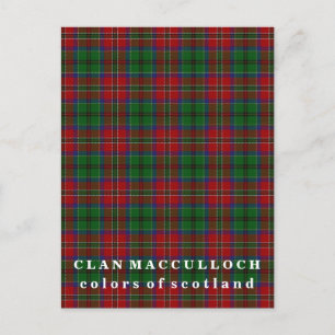 Colors of Scotland Clan MacCulloch Tartan Postcard