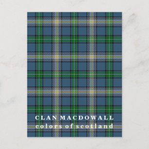 Colors of Scotland Clan MacDowall Tartan Postcard