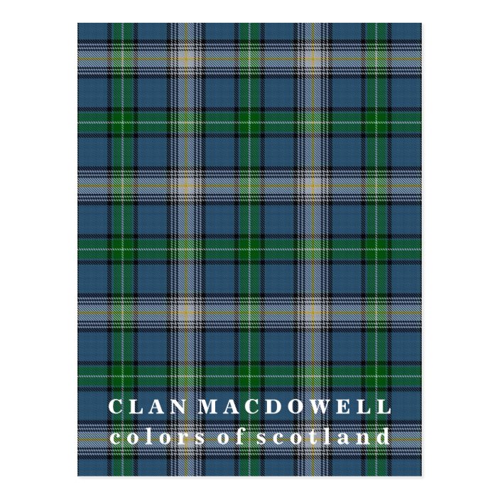 Colors of Scotland Clan MacDowell Tartan Postcard | Zazzle.com