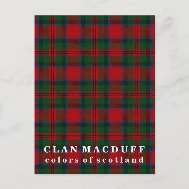 Colors of Scotland Clan MacDuff Tartan Postcard (Front)