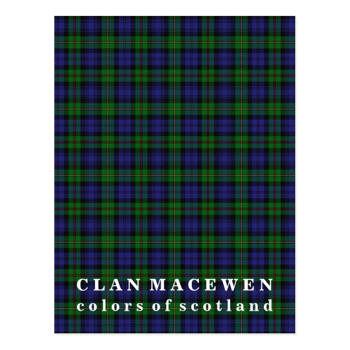 Colors of Scotland Clan MacEwen Tartan Postcard | Zazzle.com