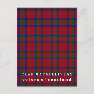 Colors of Scotland Clan MacGillivray Tartan Postcard
