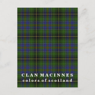 Colors of Scotland Clan MacInnes Tartan Postcard