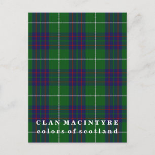 Colors of Scotland Clan MacIntyre Tartan Postcard