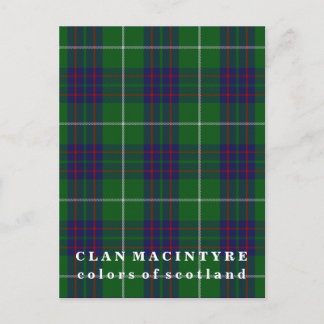 Colors of Scotland Clan MacIntyre Tartan Postcard