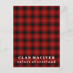 Colors of Scotland Clan MacIver Tartan Postcard