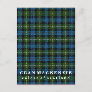 Colors of Scotland Clan MacKenzie Tartan Postcard