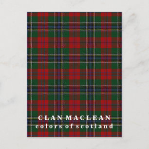 Colors of Scotland Clan MacLean Tartan Postcard
