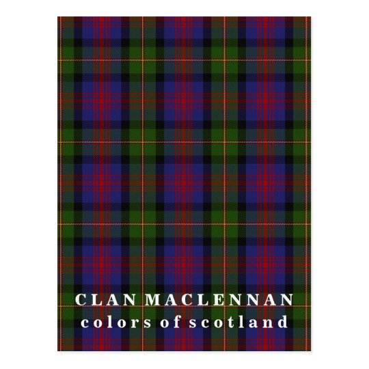Colors of Scotland Clan MacLennan Tartan Postcard | Zazzle.com
