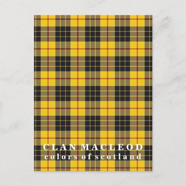 Colors of Scotland Clan MacLeod of Lewis Tartan Postcard (Front)