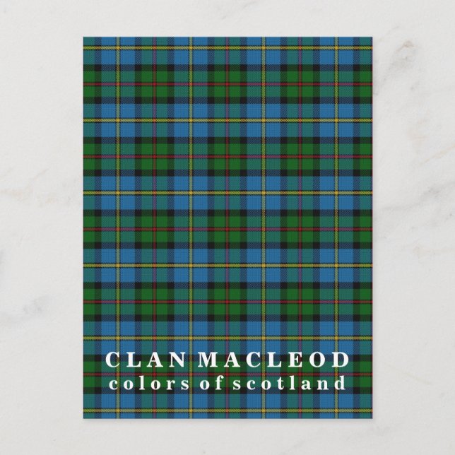 Colors of Scotland Clan MacLeod Tartan Postcard (Front)