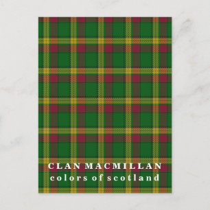 Colors of Scotland Clan MacMillan Tartan Postcard