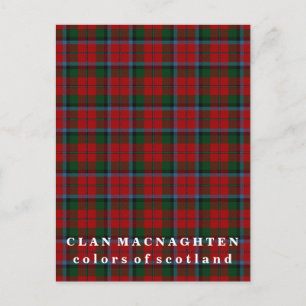 Colors of Scotland Clan MacNaghten Tartan Postcard