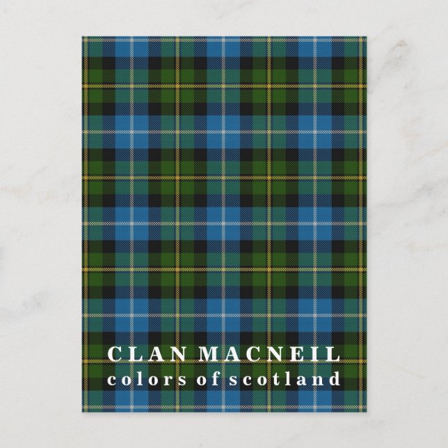 Colors of Scotland Clan MacNeil Tartan Postcard (Front)