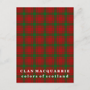 Colors of Scotland Clan MacQuarrie Tartan Postcard