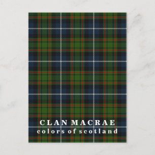 Colors of Scotland Clan MacRae Tartan Postcard