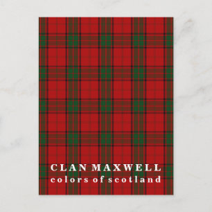 Colors of Scotland Clan Maxwell Tartan Postcard