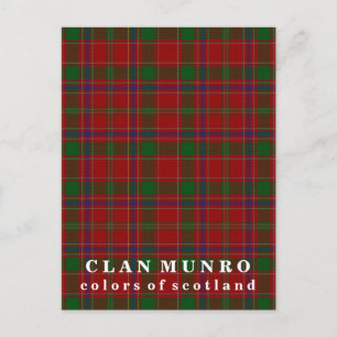 Colors of Scotland Clan Munro Tartan Postcard