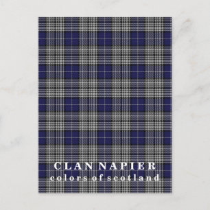 Colors of Scotland Clan Napier Tartan Postcard