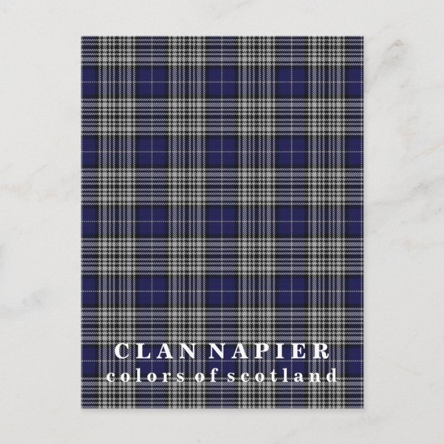 Colors of Scotland Clan Napier Tartan Postcard (Front)