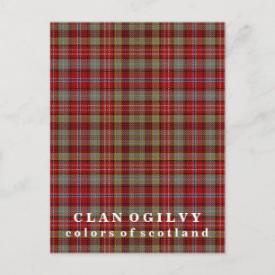 Colors of Scotland Clan Ogilvy Tartan Postcard
