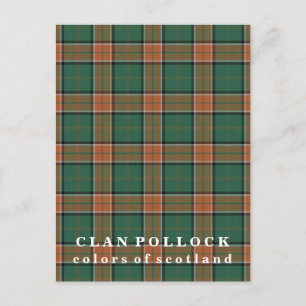 Colors of Scotland Clan Pollock Tartan Postcard
