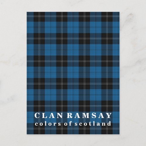 Colors of Scotland Clan Ramsay Blue Hunting Tartan Postcard