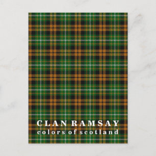 Colors of Scotland Clan Ramsay Hunting Tartan Postcard