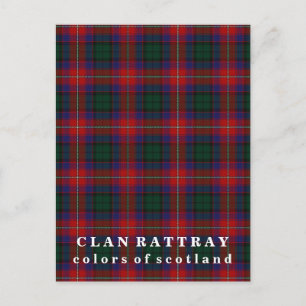 Colors of Scotland Clan Rattray Tartan Postcard