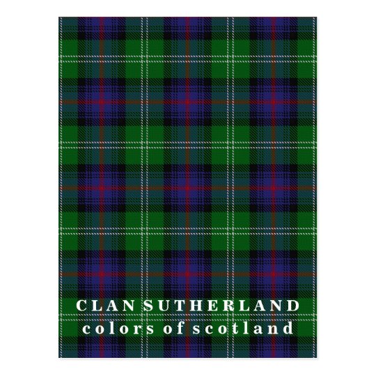 Colors of Scotland Clan Sutherland Tartan Postcard | Zazzle.com