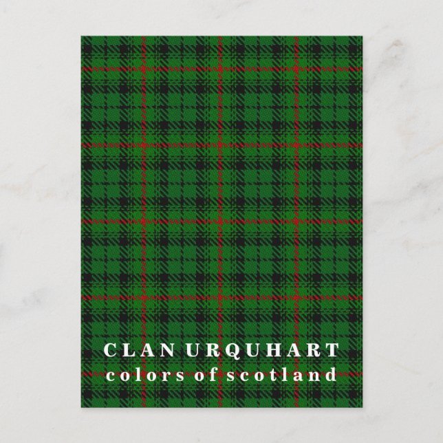 Colors of Scotland Clan Urquhart Tartan Postcard (Front)