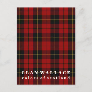 Colors of Scotland Clan Wallace Tartan Postcard