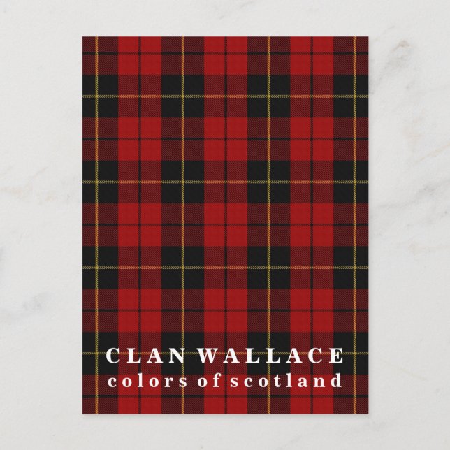 Colors of Scotland Clan Wallace Tartan Postcard (Front)