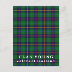 Colors of Scotland Clan Young Tartan Postcard